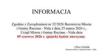 5 czerwca 2026 - urząd nieczynny!